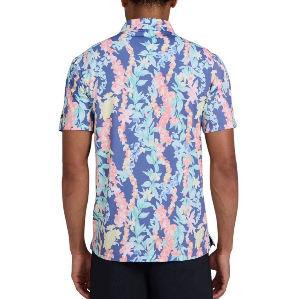 Bad Birdie Men’s Medium  Golf Polo Core Lei’d Floral Colorful Tropical New  $78 - Picture 3 of 6